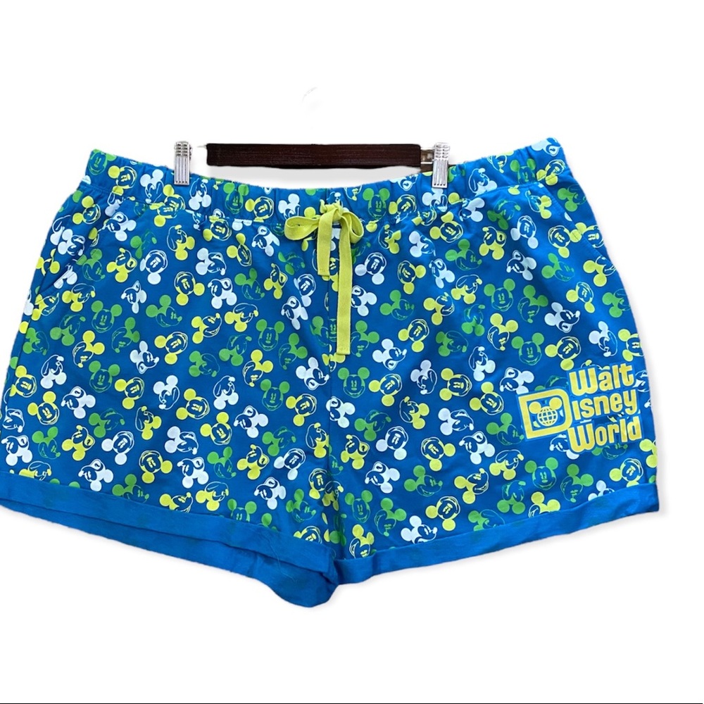 Disney Parks Neon Mickey Blue Shorts